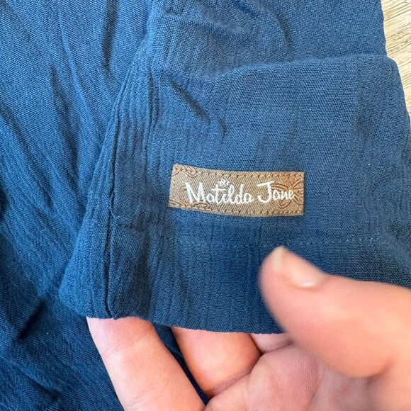 Matilda Jane NWT Blue Wide Leg Loose Fit Pants Q10 - Picture 3 of 9